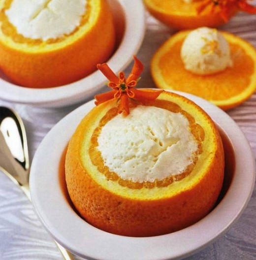 Морозиво в апельсині Дві половинки