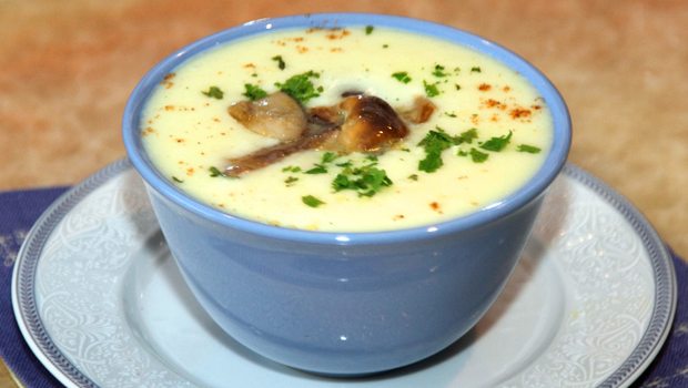 Картопляний крем-суп з білими грибами