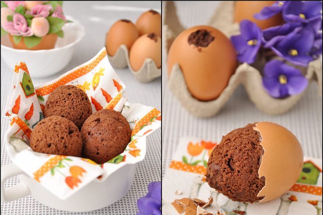 Шоколадні кекси Великодневі яйця в шкарлупі
