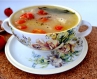 Суп з куркою, білою фасолькою та помідорами черрі